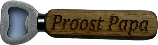 Bieropener - Proost papa Hout & RVS