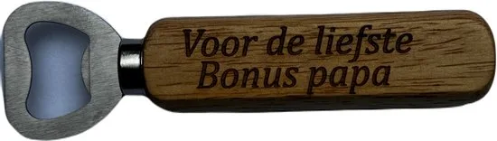 Bieropener - Hout & RVS - liefste bonus papa