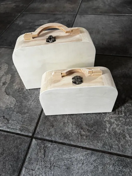 houten koffer 2 stuks 25 en 21 cm